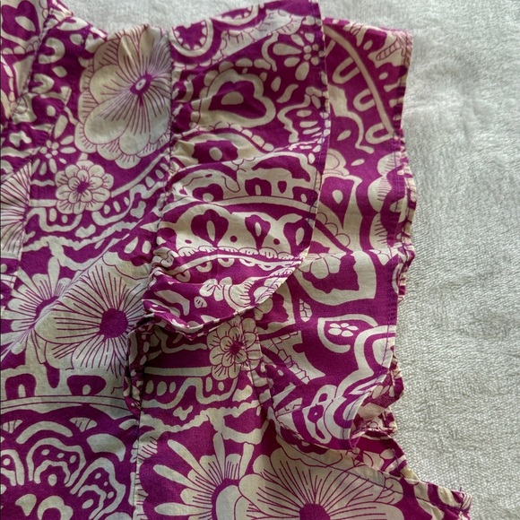 Umgee Magenta Pink Floral Print Bohemian Midi Tiered Dress - Picture 11 of 13